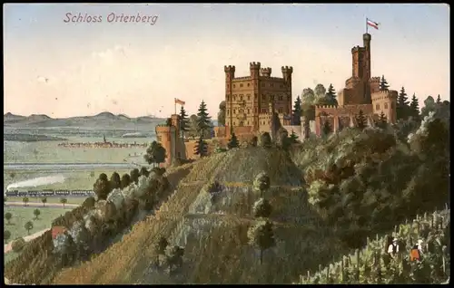 Ortenberg (Baden) Schloss Ortenberg (farbige Gesamtansicht), Castle View 1910