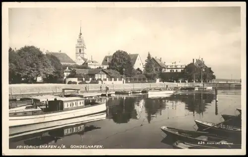 Ansichtskarte Friedrichshafen Hafen Partie am Gondelhafen 1927