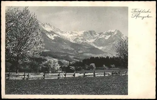 Ansichtskarte Gruss zu Pfingsten Berg-Landschaft 1941   2. WK als Feldpost