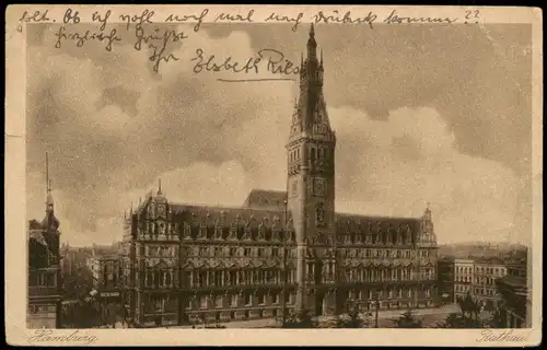 Ansichtskarte Hamburg Rathaus Town Hall Building 1930