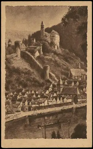 Ansichtskarte Hirschhorn (Neckar) Schloss am Neckar, Künstlerkarte 1920