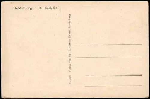 Ansichtskarte Heidelberg Heidelberger Schloss Blick in den Schloßhof 1920