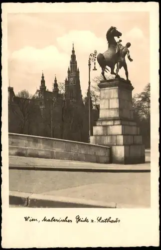 Ansichtskarte Wien Stadtteilansicht Blick zum Rathaus 1933