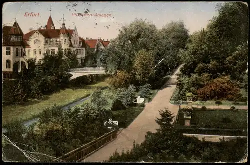 Ansichtskarte Erfurt Blick auf Park-Anlagen 1921