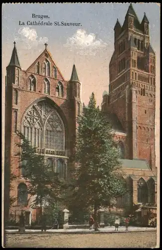 Brügge Brugge | Bruges La Cathédrale St.Sauveur 1915   1. Weltkrieg Feldpost