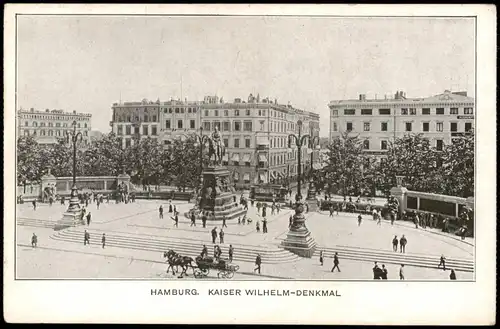 Ansichtskarte Hamburg Partie am Kaiser Wilhelm Denkmal 1900