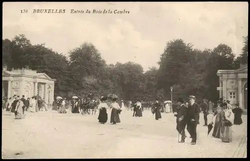 Postkaart Brüssel Bruxelles Entrée du Bois de la Cambre 1910