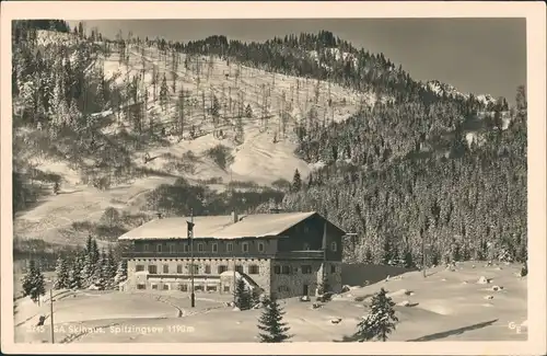 Ansichtskarte Spitzingsee-Schliersee Spitzingsee Skihaus im Winter 1932
