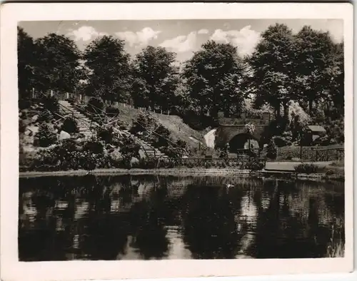 Sammelkarte Zeitz Steingarten am Schwanenteich 1940
