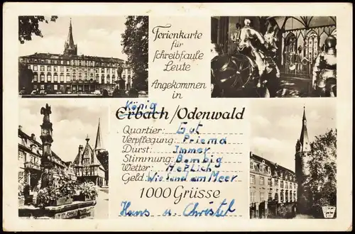 Ansichtskarte Erbach (Odenwald) Stadtteilansichten 1964