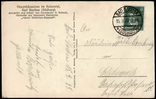 Ansichtskarte Bad Sachsa Im Knusperhaus am Katzenstein Hensel Gretl 1928