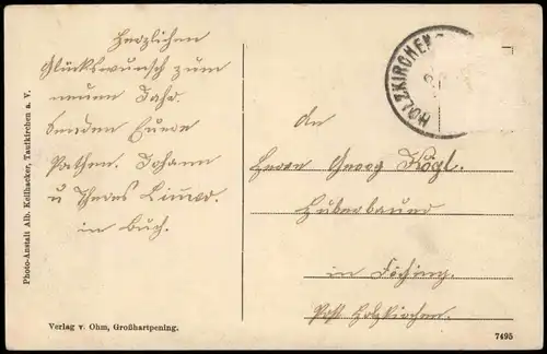 Großhartpenning (Oberbayern)-Holzkirchen Inneres der Kirche 1915