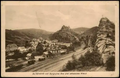 Ansichtskarte Altenahr Bahnhof und Stadt 1913