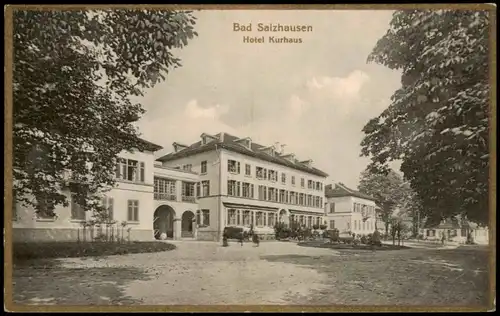 Ansichtskarte Bad Salzhausen-Nidda Hotel Kurhaus BROMOGOLD 1922 Goldrand