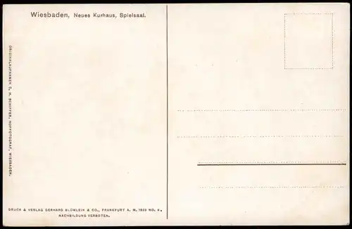 Ansichtskarte Wiesbaden Neues Kurhaus, Spielsaal. 1909