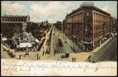 Ansichtskarte Hannover Kröpcke u. Georgstrasse 1904