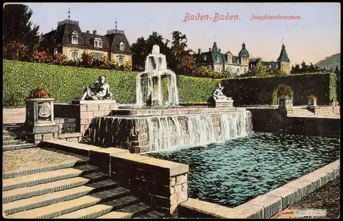 Ansichtskarte Baden-Baden Josefinenbrunnen. 1919