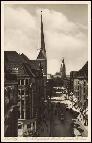 Ansichtskarte Altstadt-Hamburg Blick in die Mönckebergstraße 1928