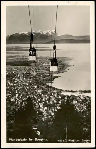 Ansichtskarte Bregenz Pfänderbahn Blick auf die Stadt 1932
