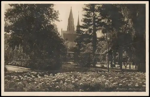 Ansichtskarte Konstanz Partie im Stadtgarten 1927 Stempel KONSTANZ