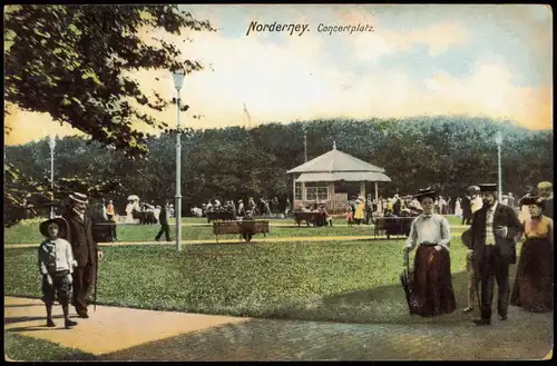 Ansichtskarte Norderney Concertplatz - belebt 1906