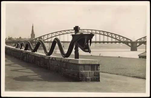 Ansichtskarte Düsseldorf Die Rheinschlange 1934