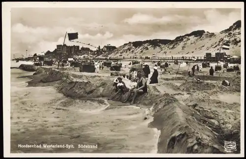 Ansichtskarte Westerland-Sylt Strandleben, Hotels 1933