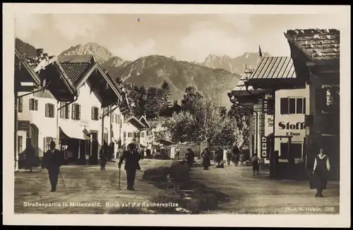 Ansichtskarte Mittenwald Straßenpartie 1932