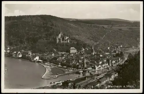 Ansichtskarte Wertheim Panorama-Ansicht Partie am Main 1937