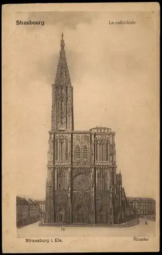 CPA Straßburg Strasbourg Münster Kathedrale 1910