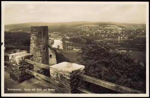 Volmarstein-Wetter (Ruhr) Ruine mit Blick auf Wetter - Industrieanlagen 1933