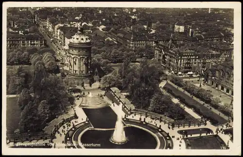 Ansichtskarte Mannheim Luftbild Wasserturm, Stadt 1936