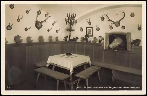 Ansichtskarte Tegernsee (Stadt) Schwärzenbach am Tegernsee, Bauernstuben 1930