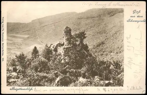 Achern Brigittenschloss Schwarzwald 1902  gel Stempel Wimereux Pas de Calais