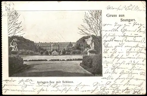Ansichtskarte Stuttgart Altes Schloss mit Anlagen 1904