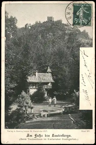 Ansichtskarte Karlsruhe Am Fuße des Lauterberges - Taubenhaus 1897