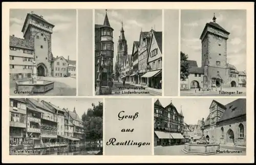 Reutlingen Gartentor Wilhelmstraße Klein Venedig Marktbrunnen 1940