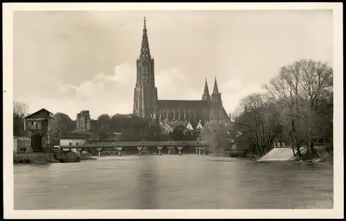 Ansichtskarte Ulm a. d. Donau Donaupartie und Münster 1936