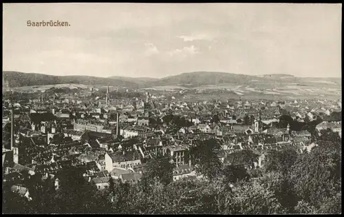 Ansichtskarte Saarbrücken Totale 1912