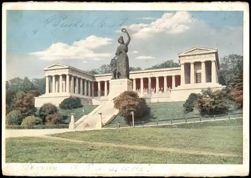 Ansichtskarte Ludwigsvorstadt-München Bavaria mit Ruhmeshalle 1931