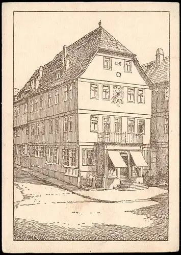 Schmalkalden Lutherhaus Künstlerische Darstellung (Zeichnung) 1948