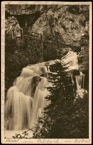 Ansichtskarte Mittenwald Laintal Wasserfall (River Falls Waterfall) 1935