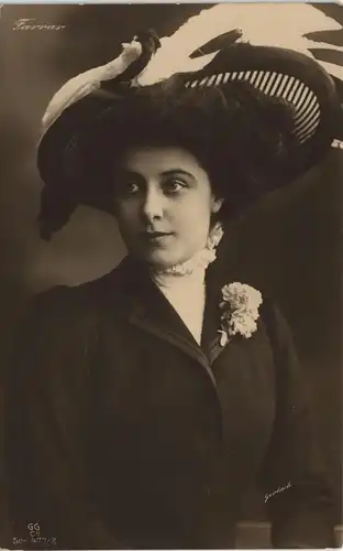 Ansichtskarte  Farrar Film/Fernsehen/Theater - Schauspieler Frau mit Hut 1908