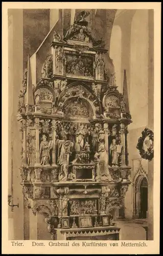 Ansichtskarte Trier Dom. Grabmal des Kurfürsten von Metternich. 1928