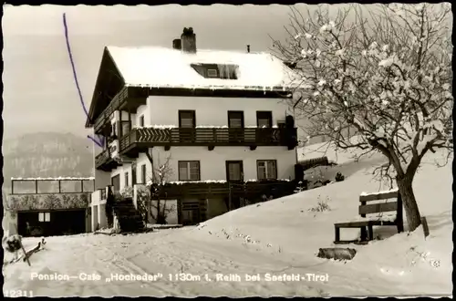 Ansichtskarte Seefeld Pension-Cafe Hocheder in Reith bei Seefeld Tirol 1960