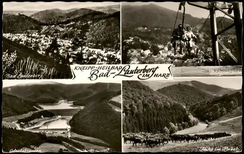 Bad Lauterberg im Harz Mehrbildkarte mit 4 Orts-Umgebungsansichten 1960