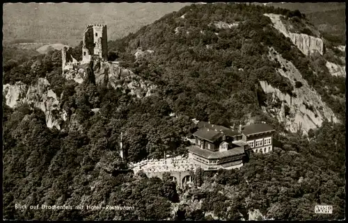 Bad Godesberg-Bonn Blick auf Drachenfels mit Hotel Restaurant 1965
