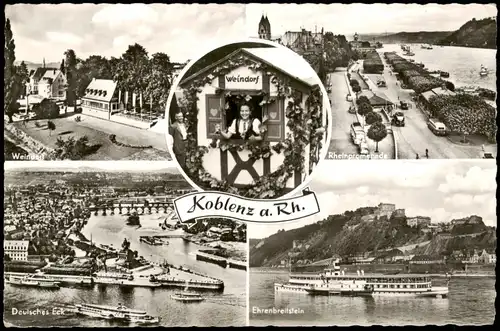 Ansichtskarte Koblenz Weindorf, Luftbild, Stadt 1961/1958