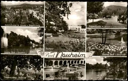 Ansichtskarte Bad Nauheim Mehrbildkarte mit 8 Ortsansichten 1961