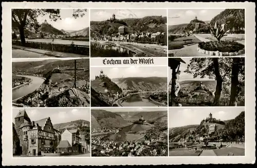 Cochem Kochem Mehrbildkarte mit 9 Ortsansicht, Ort a.d. Mosel 1962